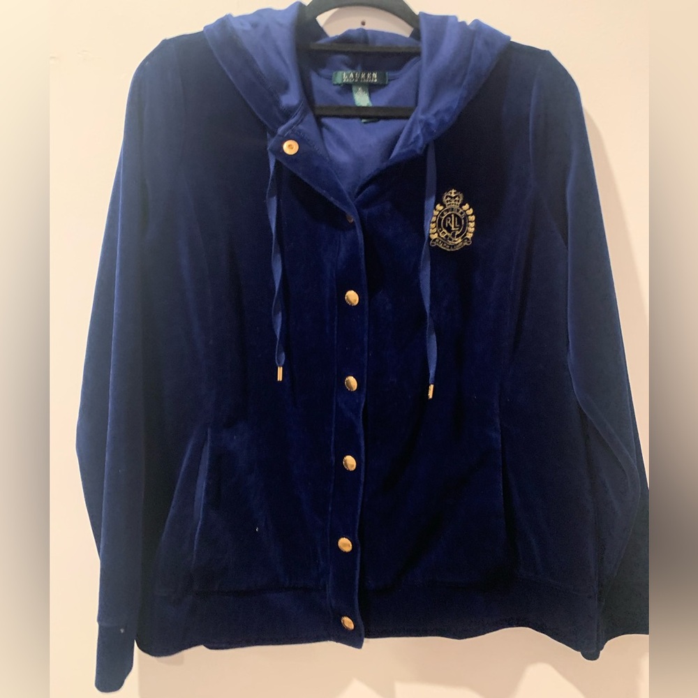 Ralph Lauren Women's Royal Blue Velour Jacket